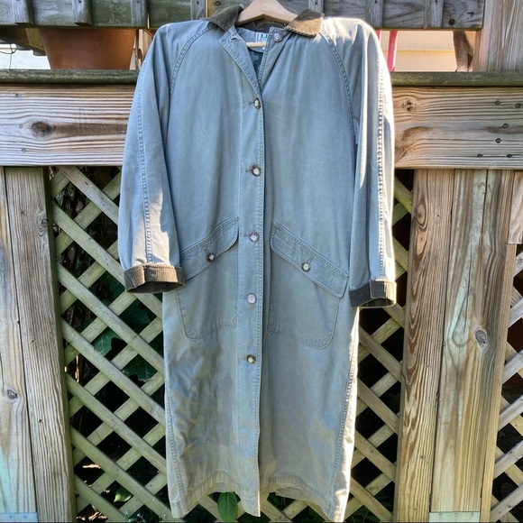 L.L. Bean Jackets & Blazers - vintage LL Bean  trench coat barn duster wool lined corduroy collar